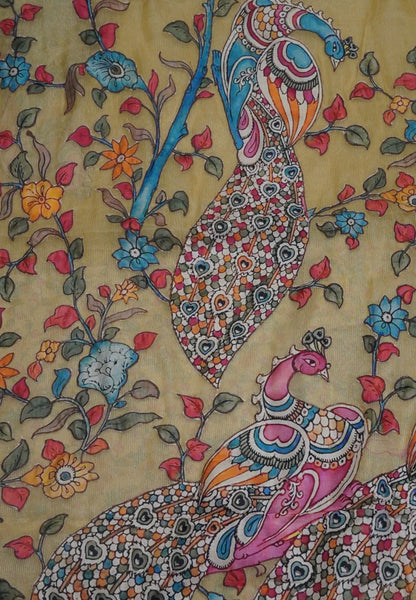 Crush Vairaoosi Tissue Silk-Sandal with applique work