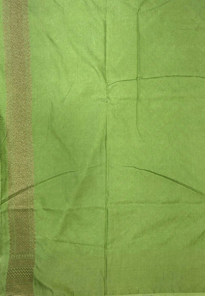 Banarasi Saree-Pista Green In Zigzag Zari Border