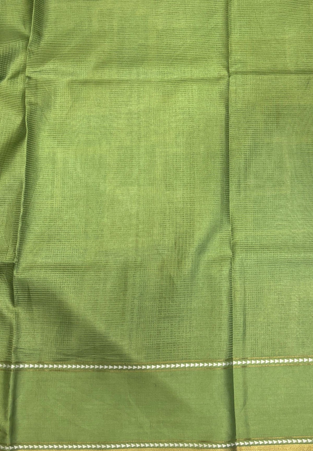 Tussar Saree-Green in Geometric 3D Square Pattern Border