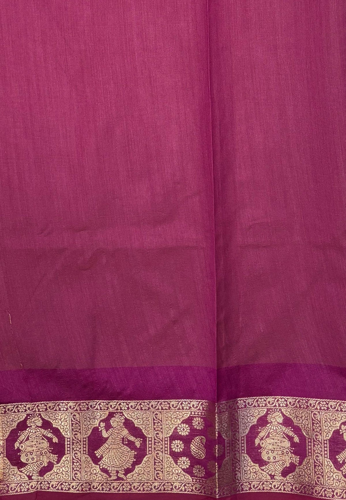 Raw Silk Saree-Mustard In Floral Medallion Brocade Border