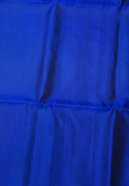 Pure Soft Silk Saree-Ink Blue Brocade Weaving with Temple Border