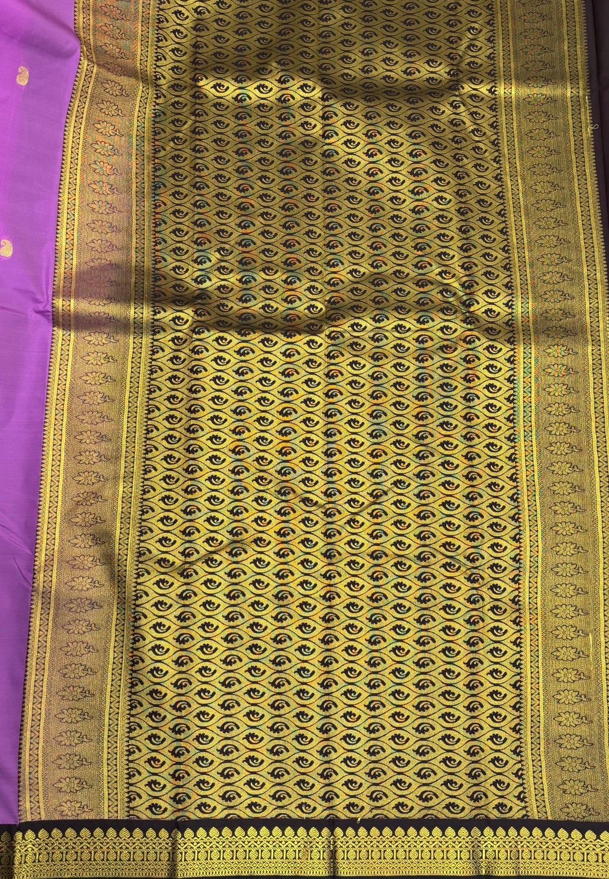 Budget Kanchipuram Saree-Purple with Contrast Border