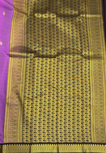 Budget Kanchipuram Saree-Purple with Contrast Border