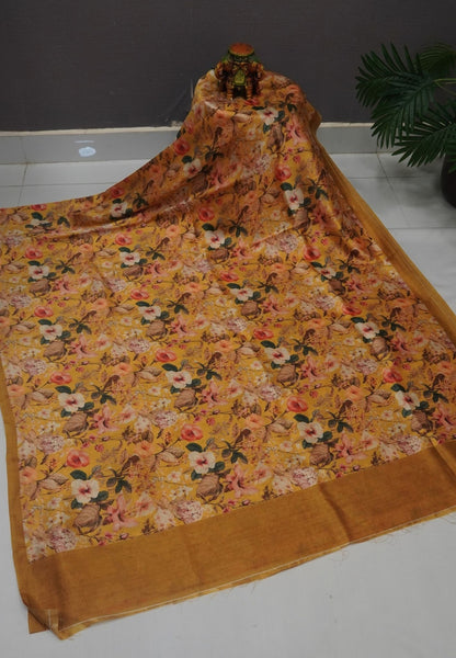 Premium Silk Saree-Mustard