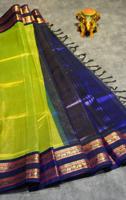 Silk Cotton Saree Green