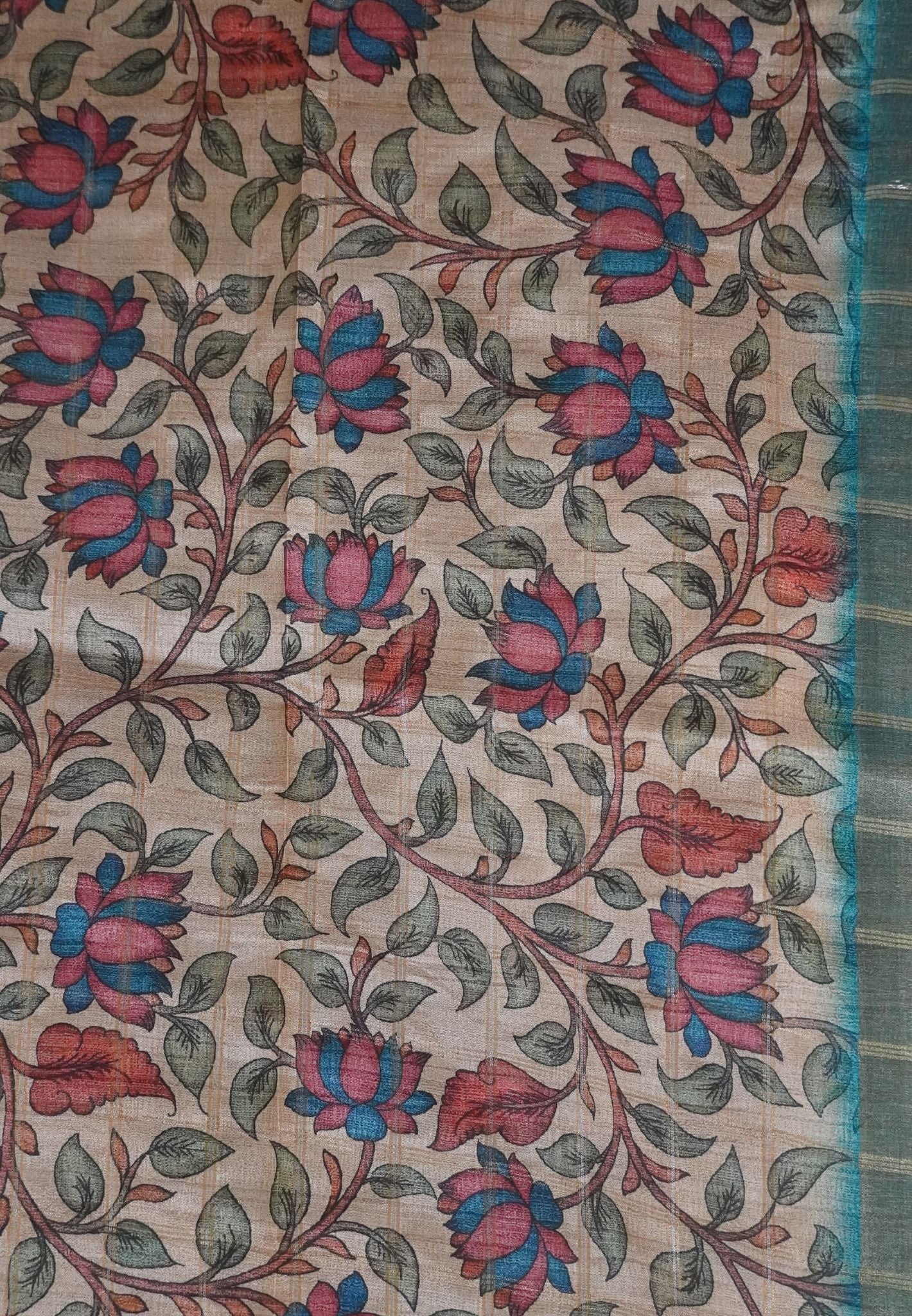 Semi Tussar Saree - Blue