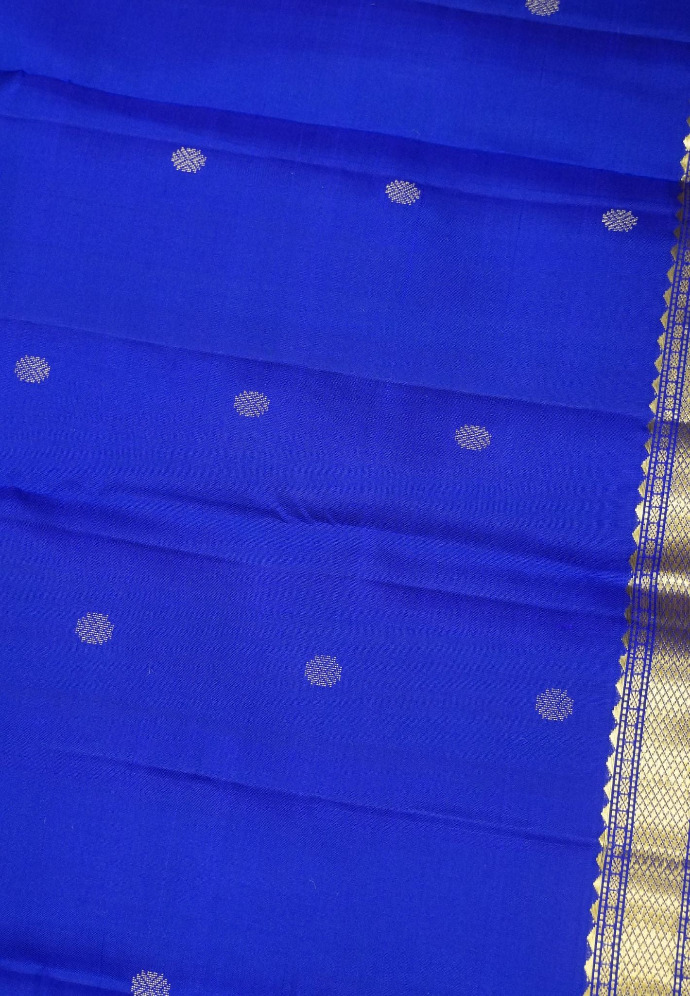 Pure Kanchipuram Silk Saree - Ink Blue with Small Border