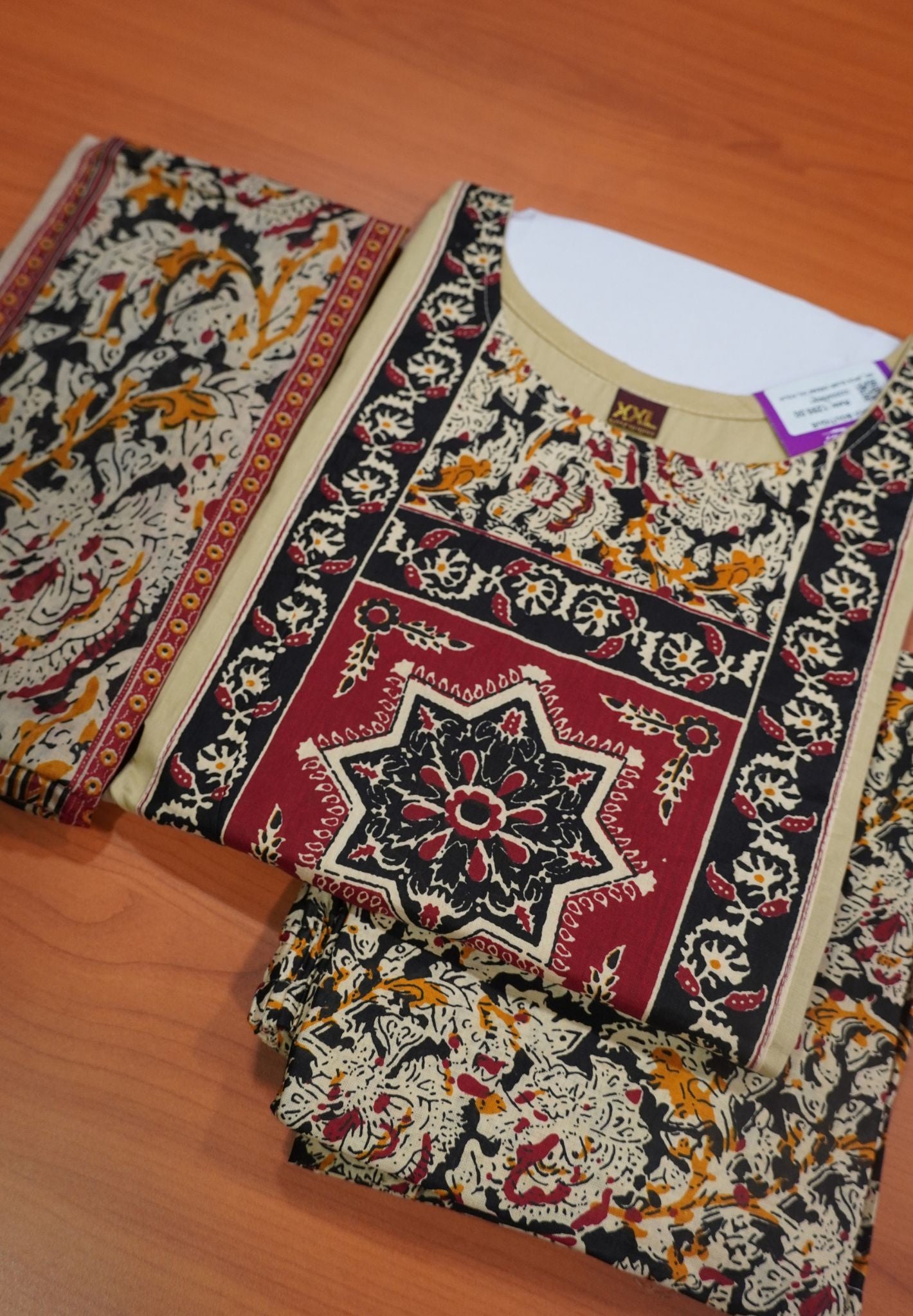 3 pcs Salwar Set -Kolam Yoke Pattern