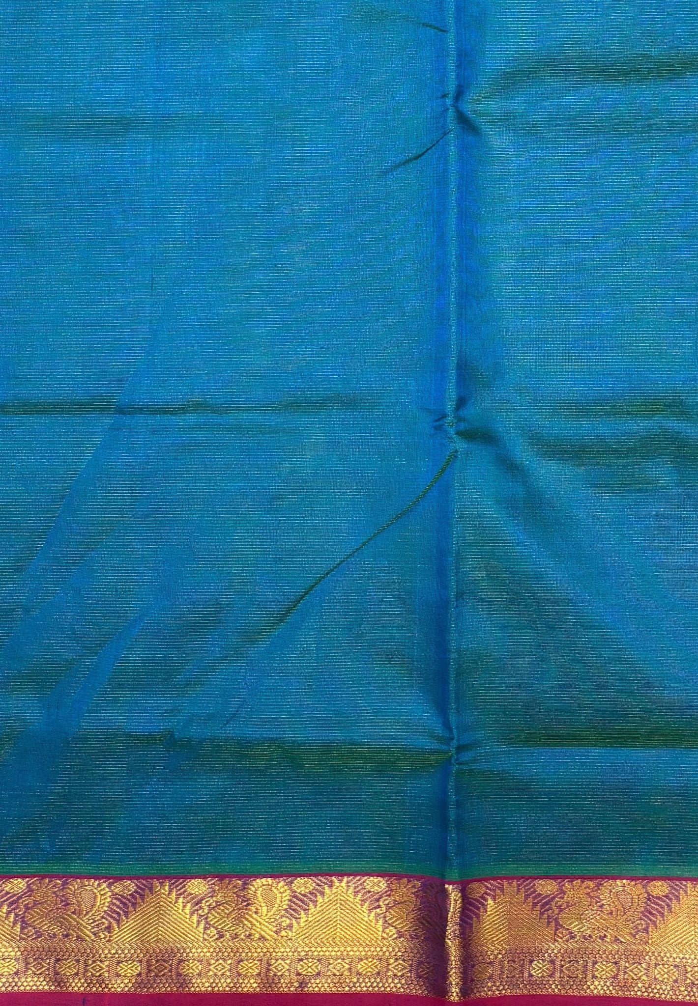 Pure Silk Cotton Saree-Sulphate Blue In Vairaoosi Zari With Contrast Border