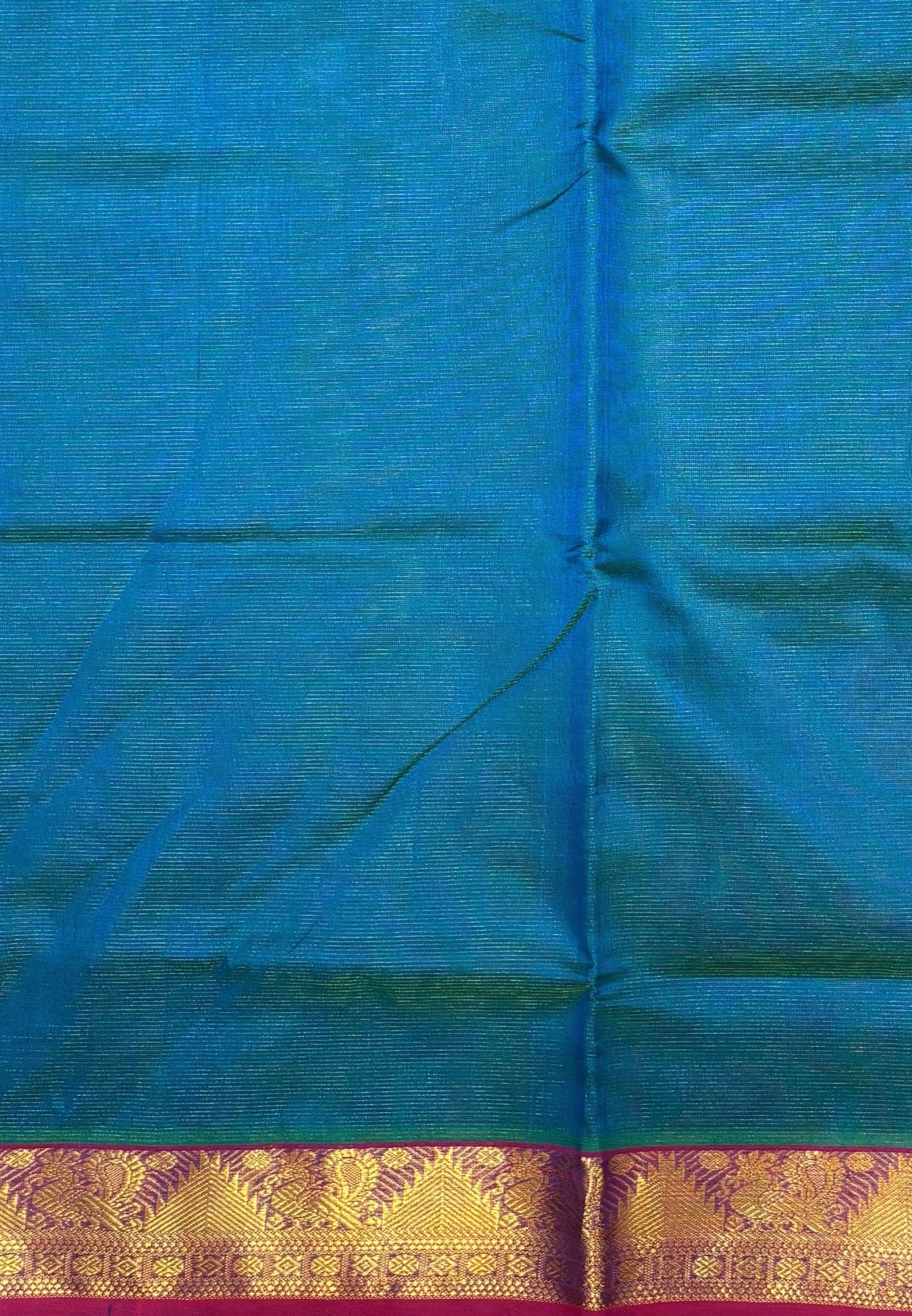 Pure Silk Cotton Saree-Sulphate Blue In Vairaoosi Zari With Contrast Border
