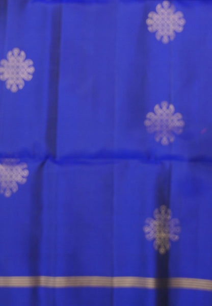 Pure Soft Silk-Royal Blue with Kolam Zari Butta