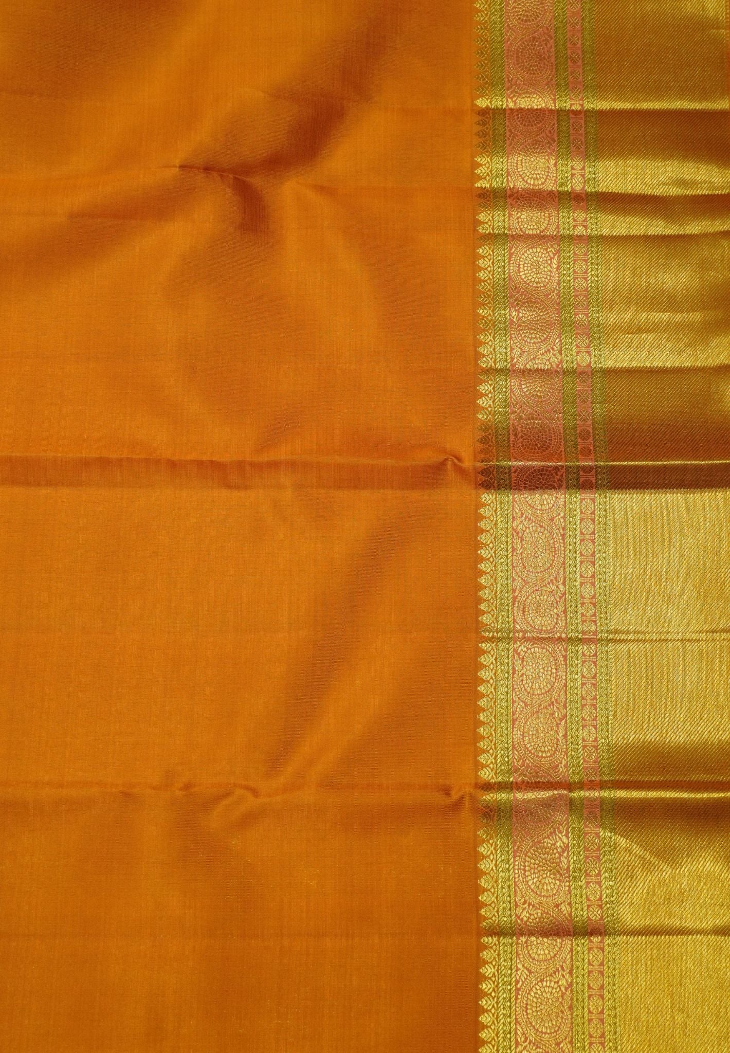 Pure Kanchipuram Silk Saree - Lavender - Orange Zari Work