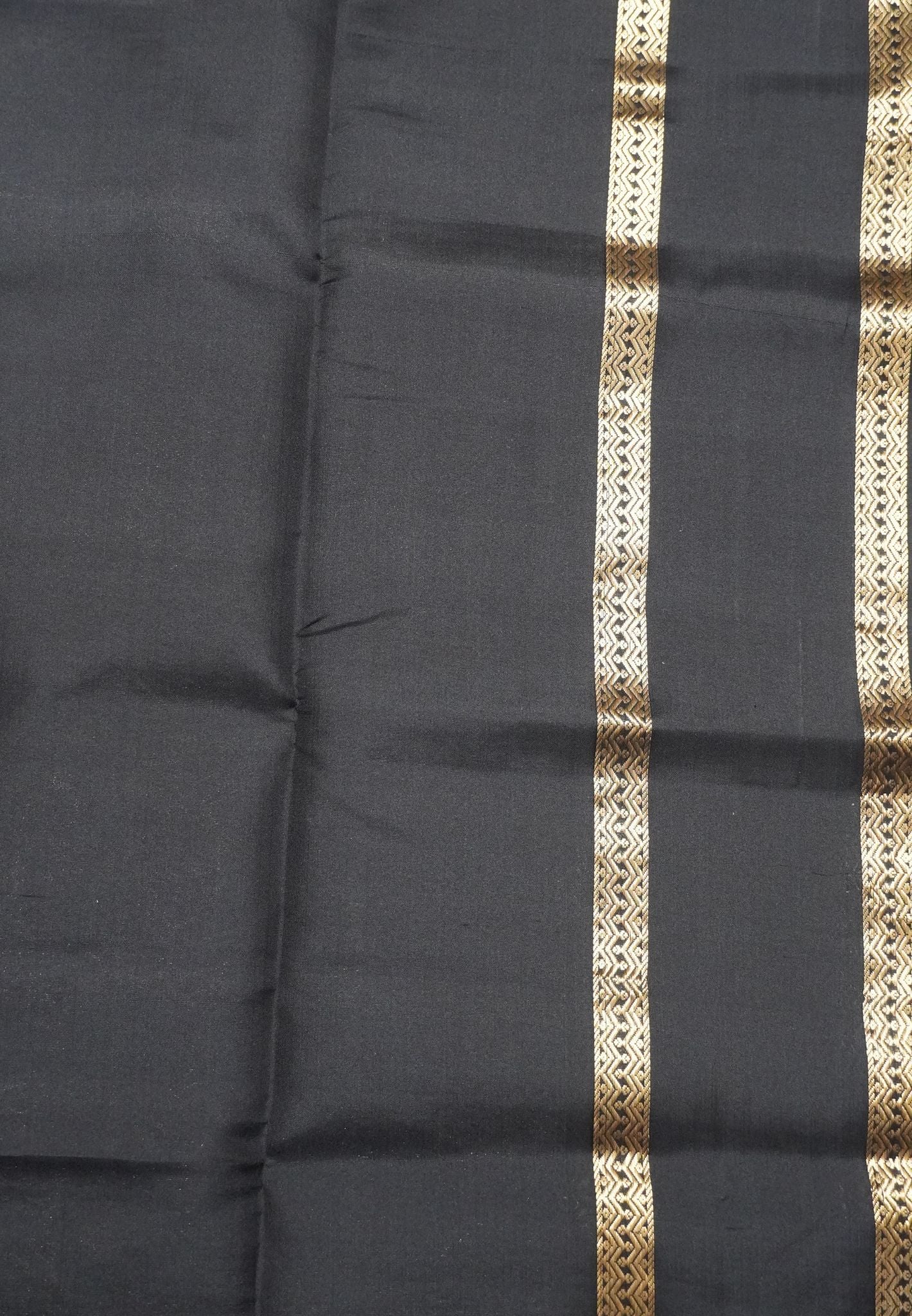 Pure Soft Silk Saree - Sandal - Black