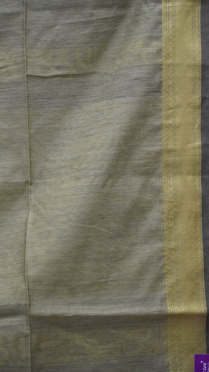 Maheswari Cotton Saree Plain-Bottle Green