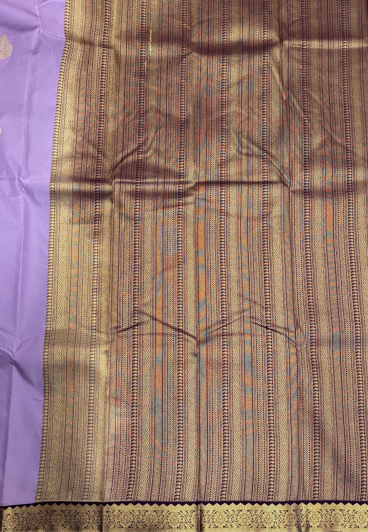 Budget Kanchipuram Saree-Lavender with Contrast Border