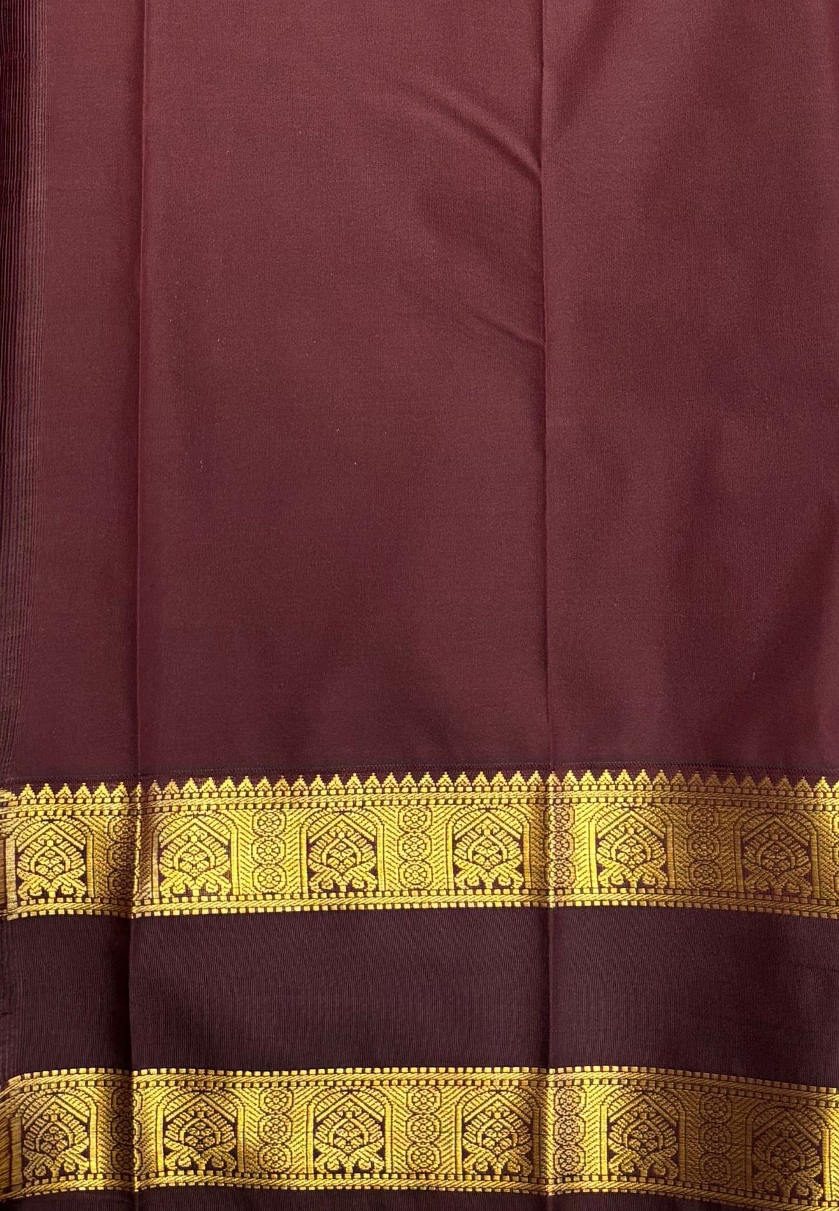 Budget Kanchipuram Saree-Brick Red with Contrast Border