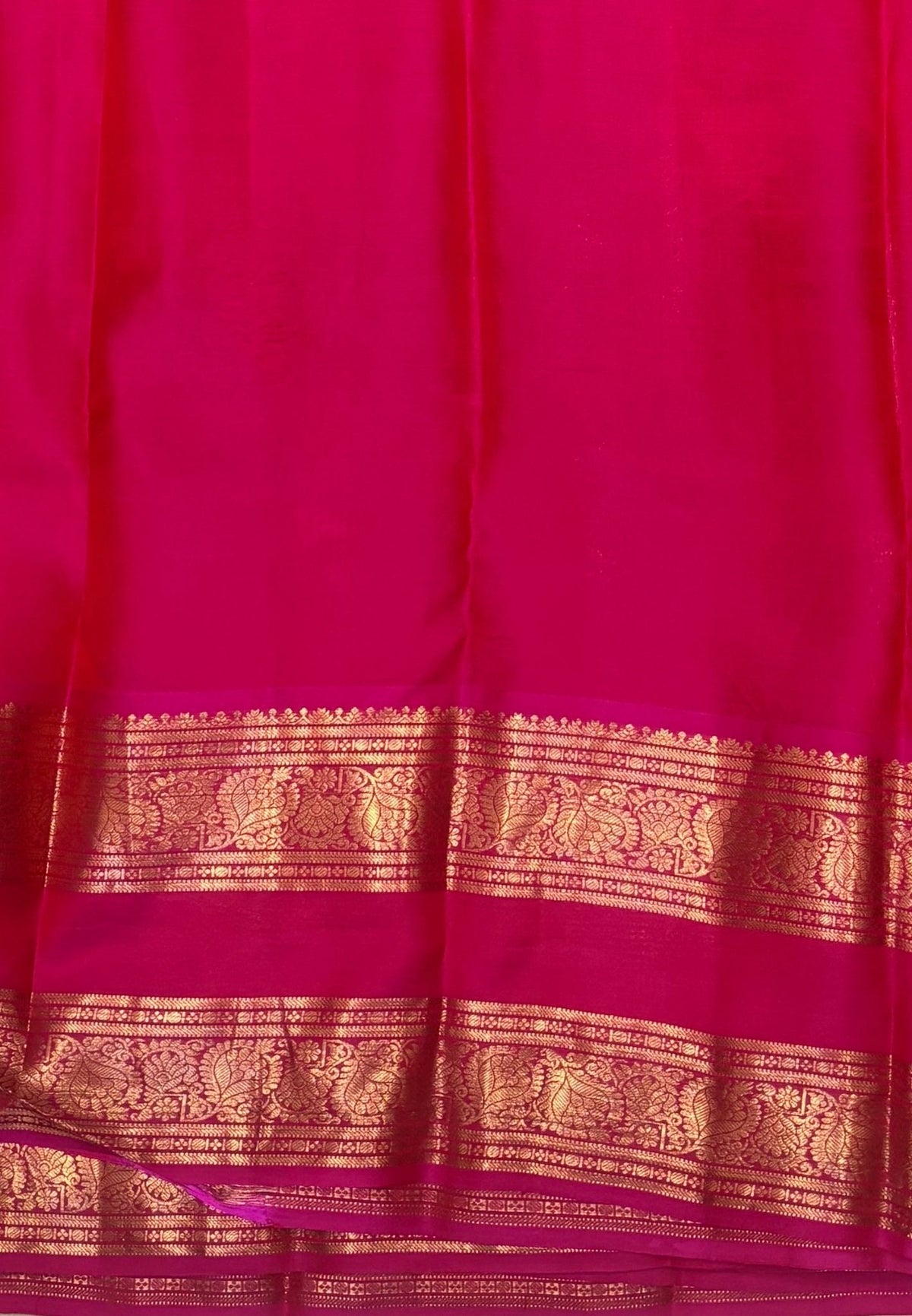 Pure Kanchipuram Silk Saree-Traditional Yelowish Orange with Contrast Border