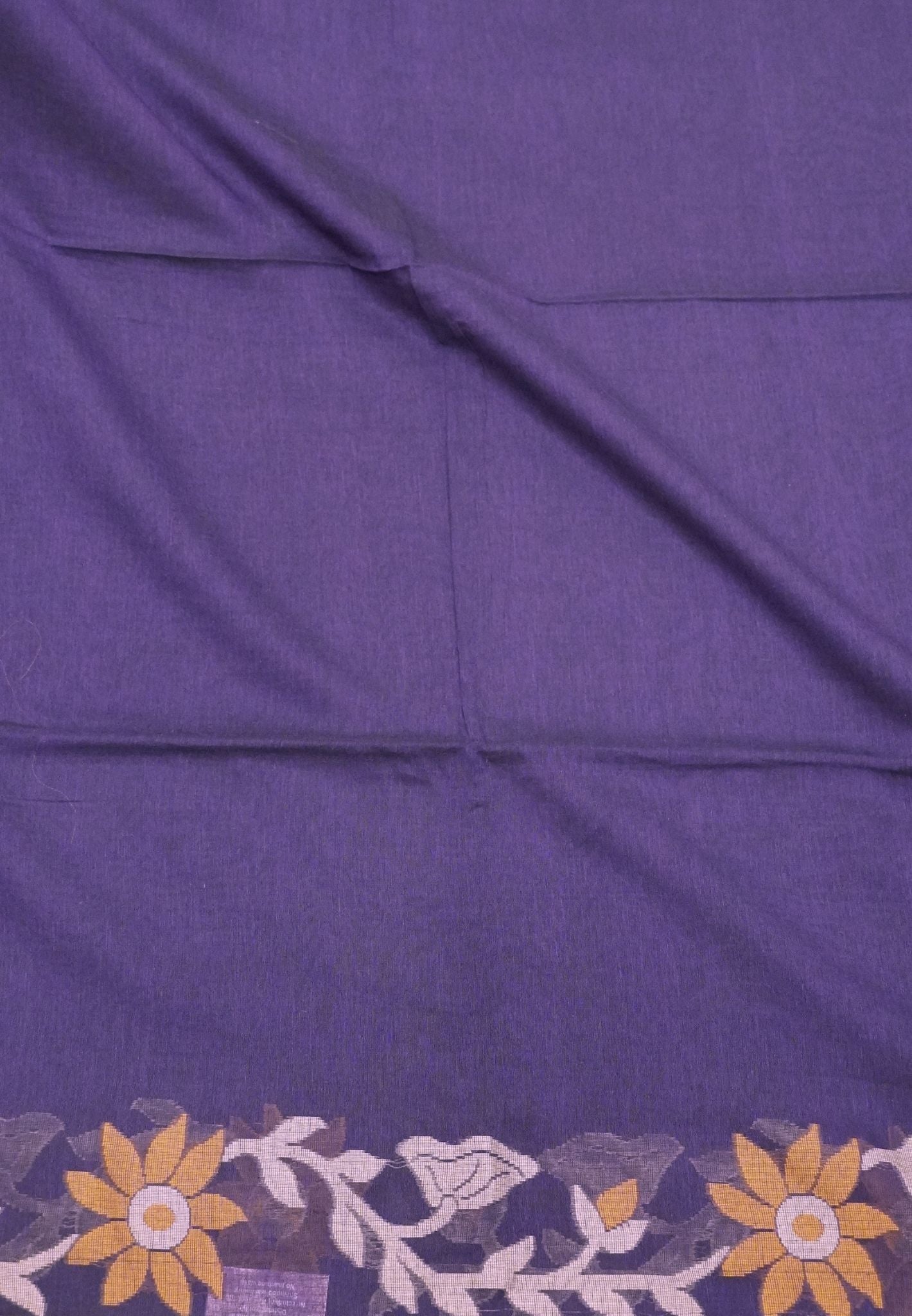 Handloom Cotton Saree- Purple Jamdhani Border