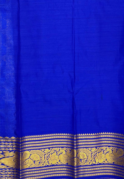Budget Kanchipuram Saree-Violet In Floral Zari Panel Border