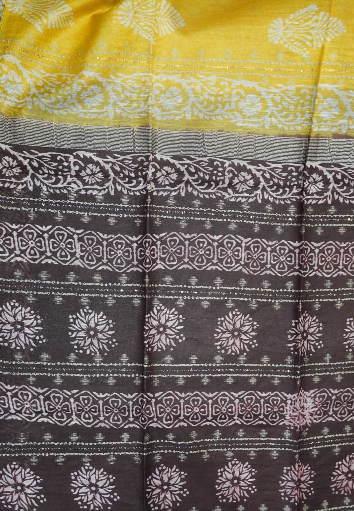 Bhagalpur Cotton Saree-Yellow
