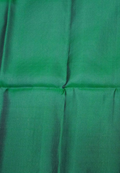 Pure Soft Silk Saree-Green Brocade Weaving with Temple Border