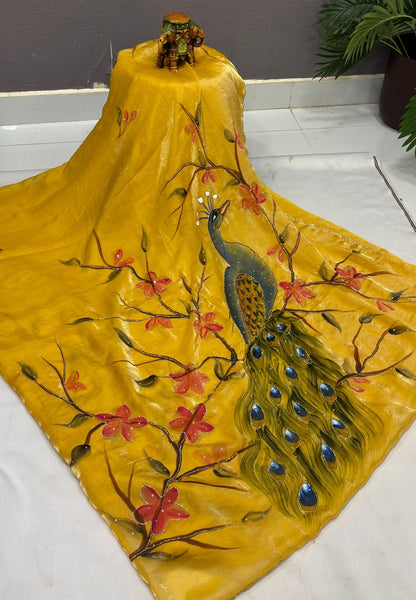 Designer Saree-Yellow
