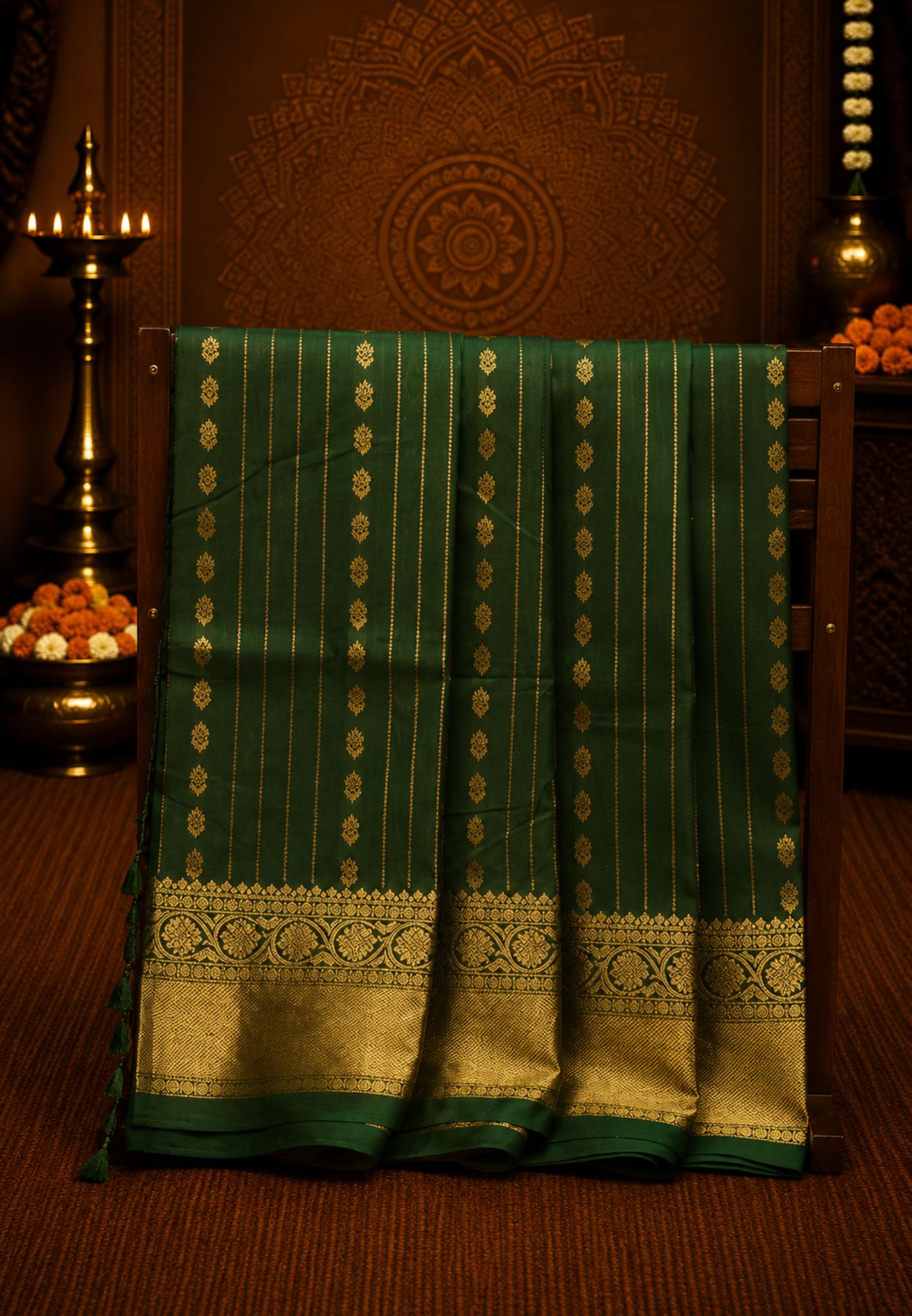 Chettinad Cotton Saree-Sage Green