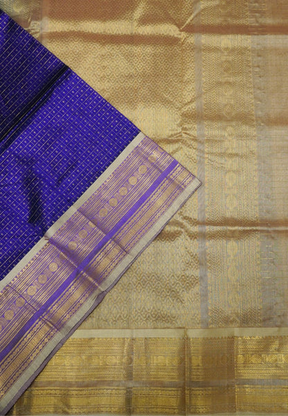 Pure Silk Cotton Saree-Purple with Contrast Border in Lakshdeepam