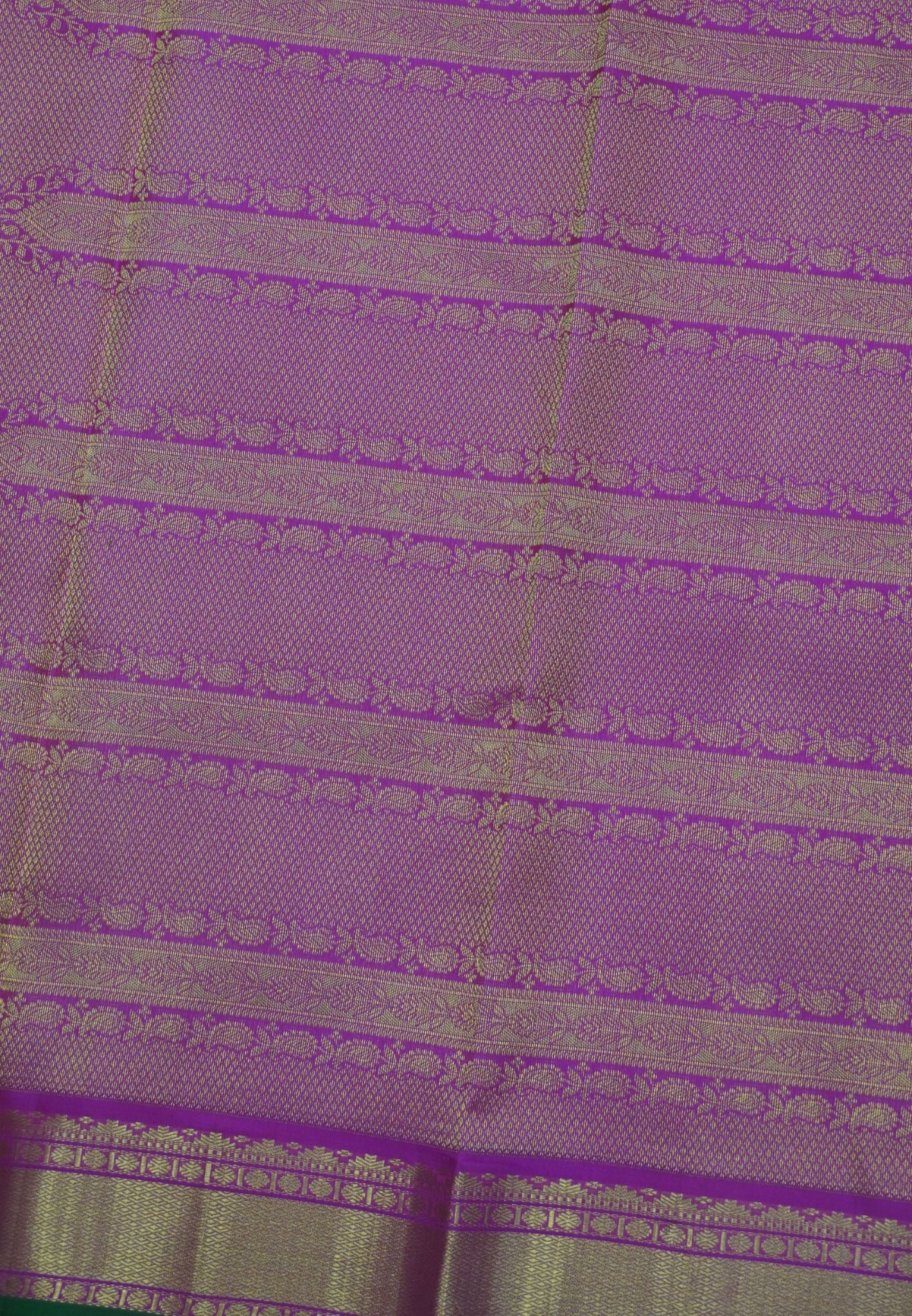 Pure Kanchipuram Silk Saree - Mustard -Pink with Paisley Motif