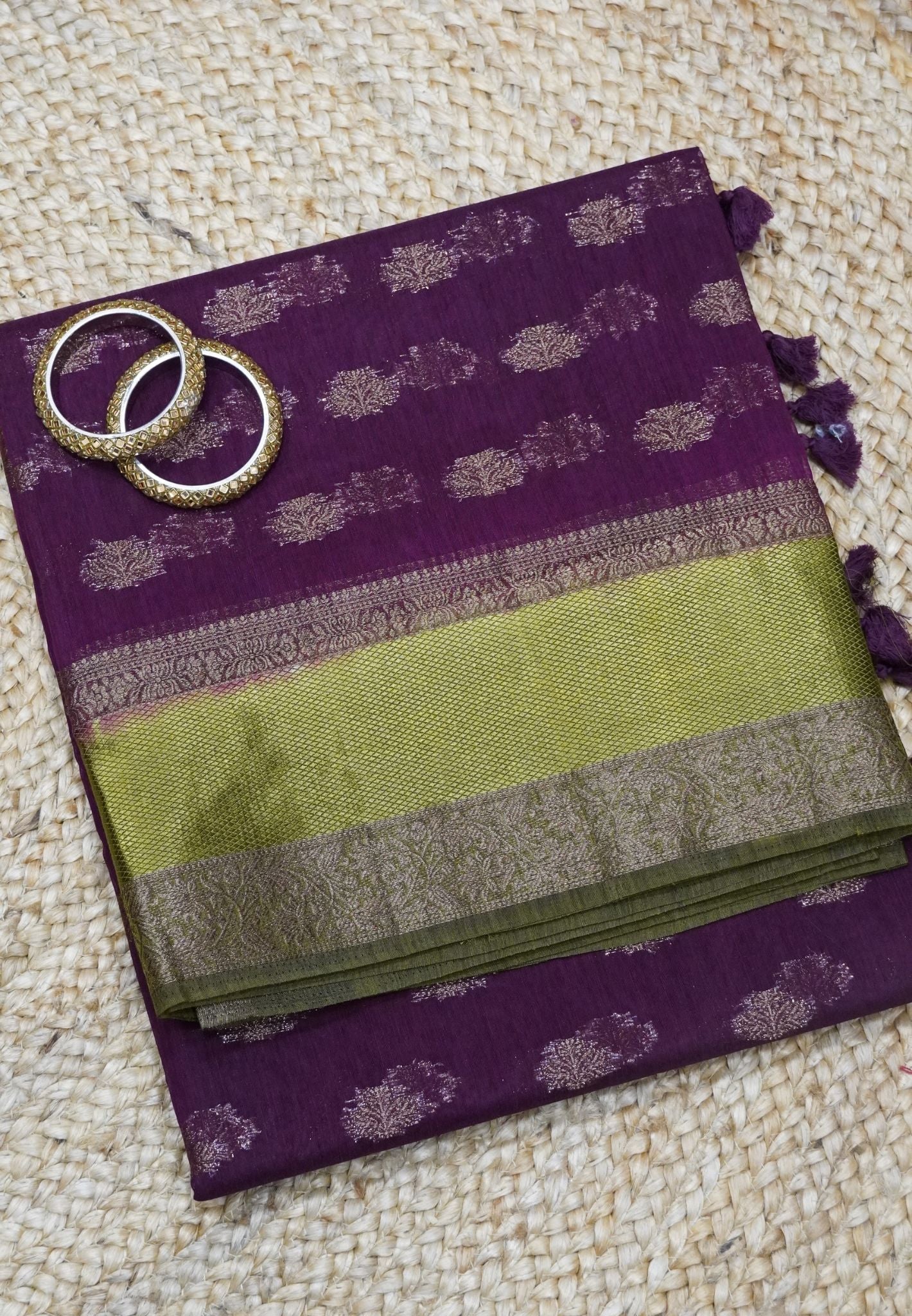 Bamboo Saree - Maroon