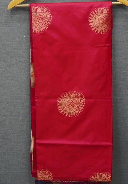 Semi Silk Saree-Rani Pink