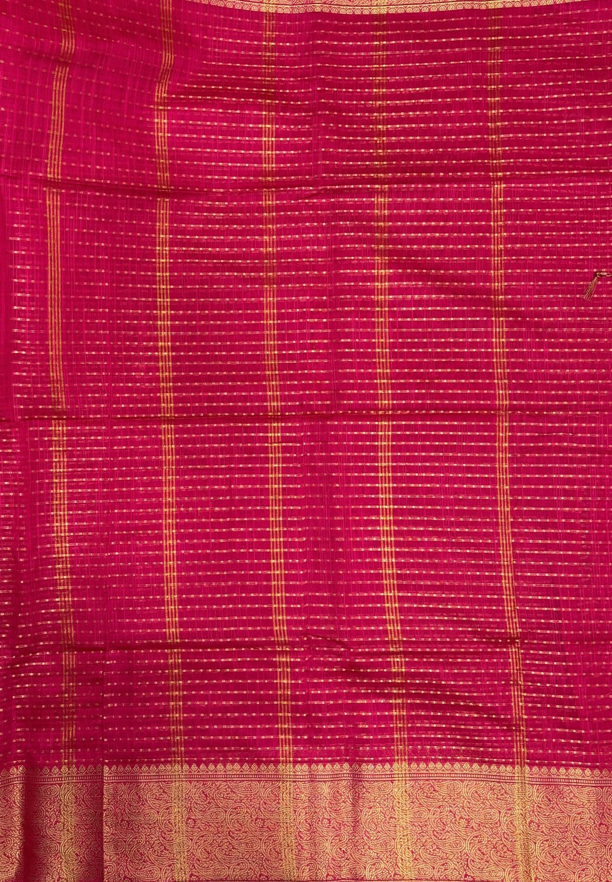 Handloom Cotton Saree-Rani Pink in 1000 Butta Pattern