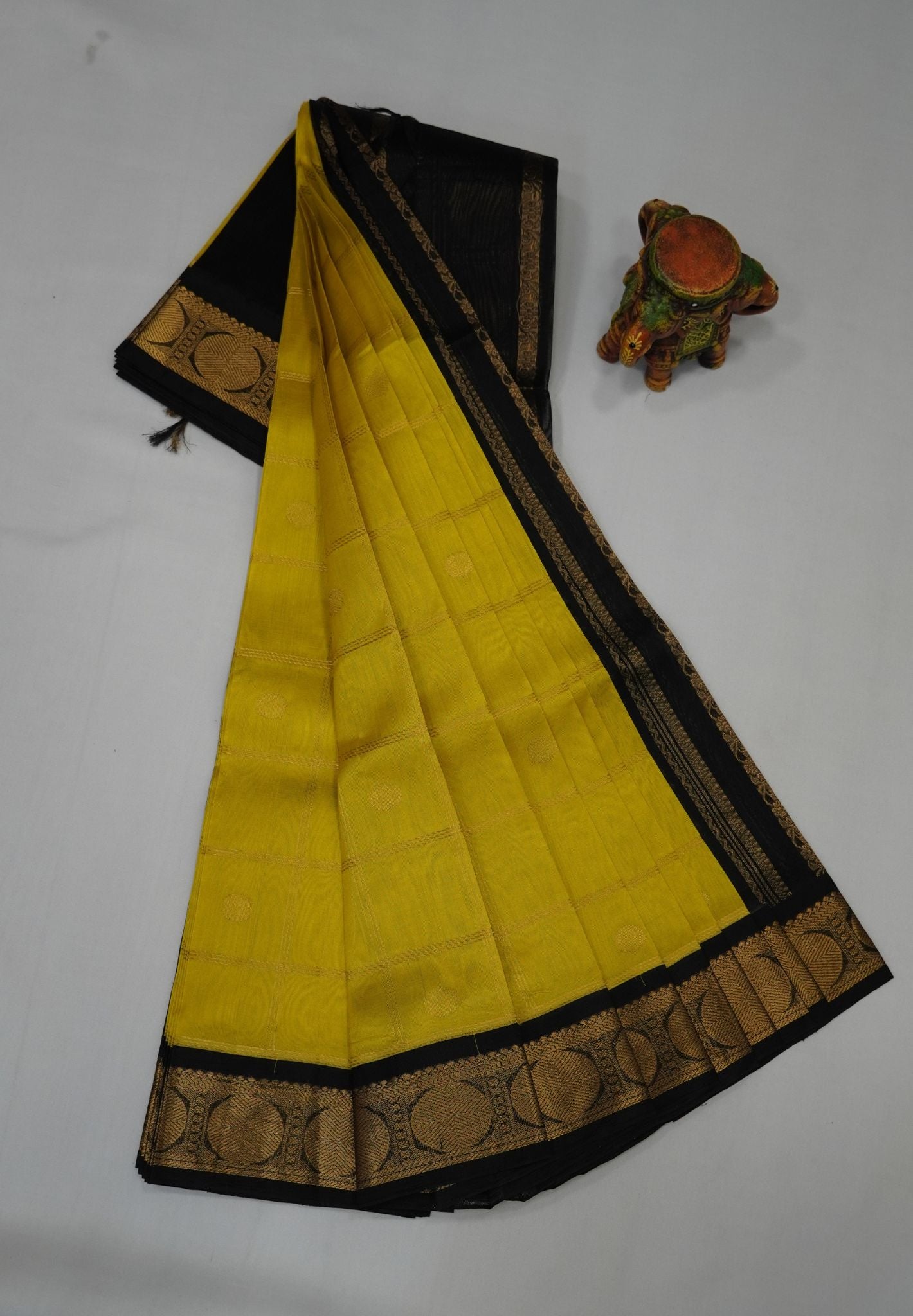 Pure Silk Cotton Saree-Yellow
