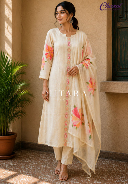 3 Pcs Floral Kurti Set