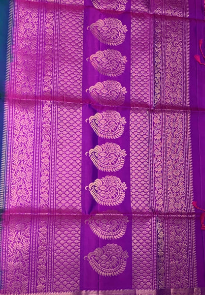 Pure Silk Saree - Peacock Blue