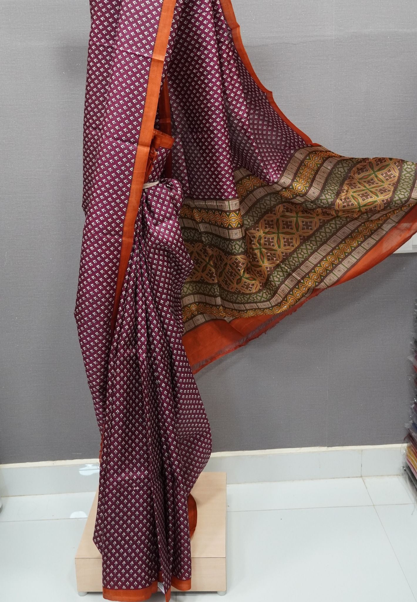 Pure Tussar Saree-Wine