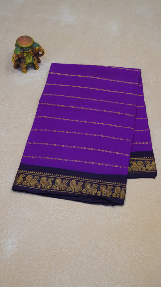 Sungudi Cotton Saree Checks Veldhari-Magenta