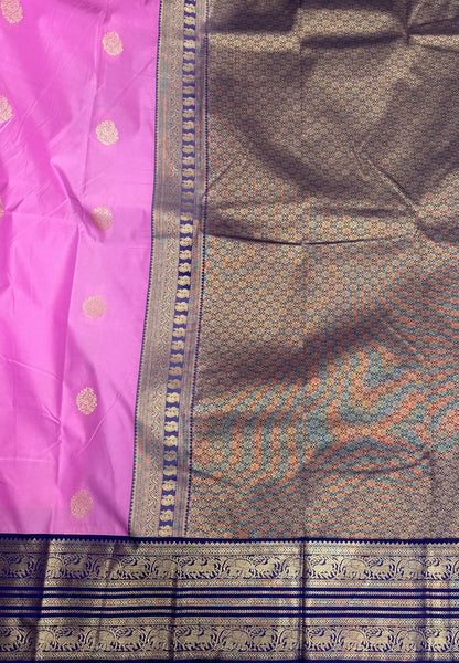 Budget Kanchipuram Saree-Light Purple with Contrast Border