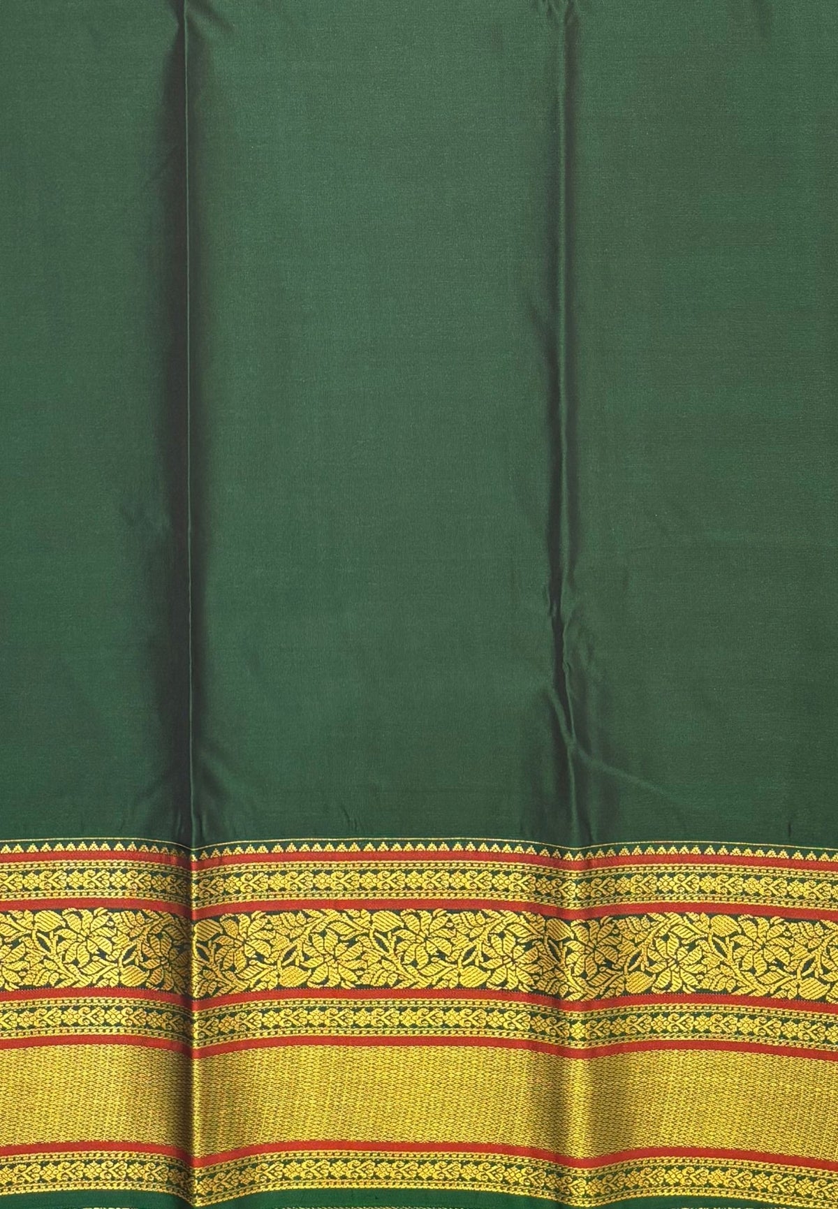 Budget Kanchipuram Saree-Light Green In Floral Zari Panel Border