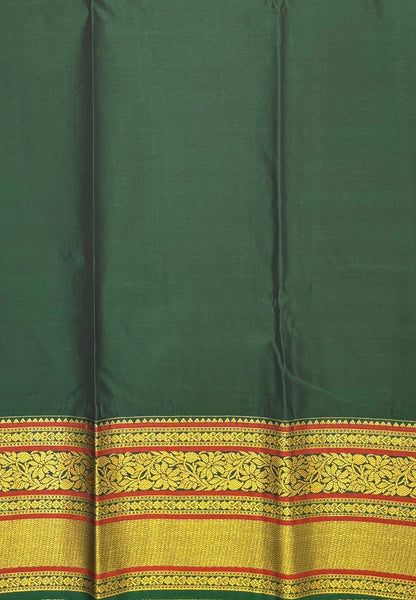 Budget Kanchipuram Saree-Light Green In Floral Zari Panel Border