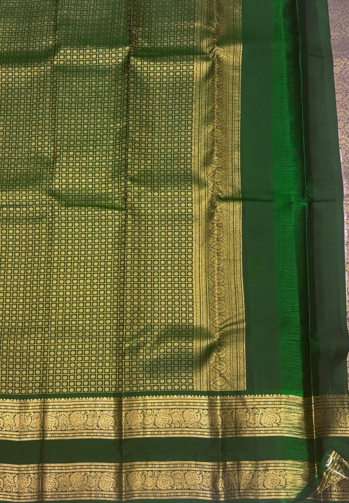 Pure Kanchipuram Silk Saree-Dusky Violet with Contrast Border