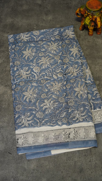 Mul Mul Cotton Saree Floral