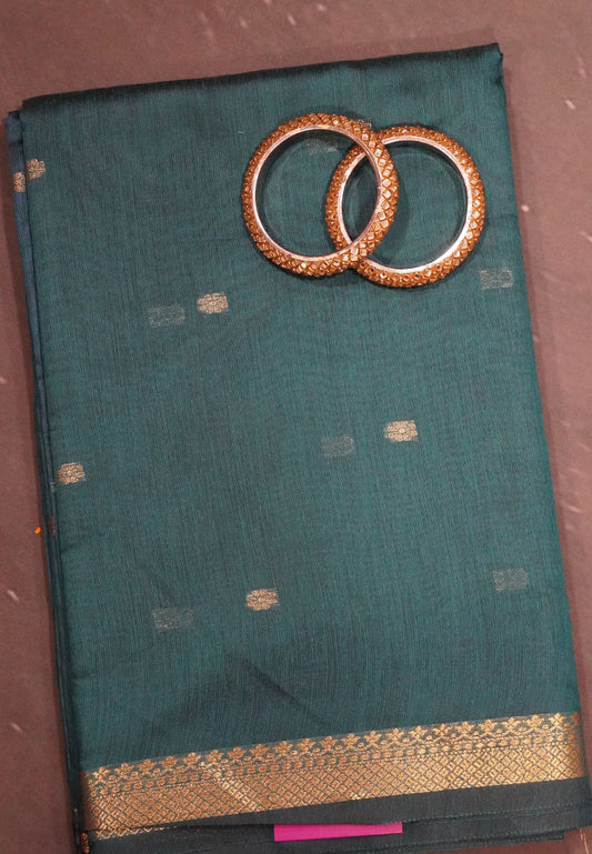 Maheswari Saree - Peacock Green