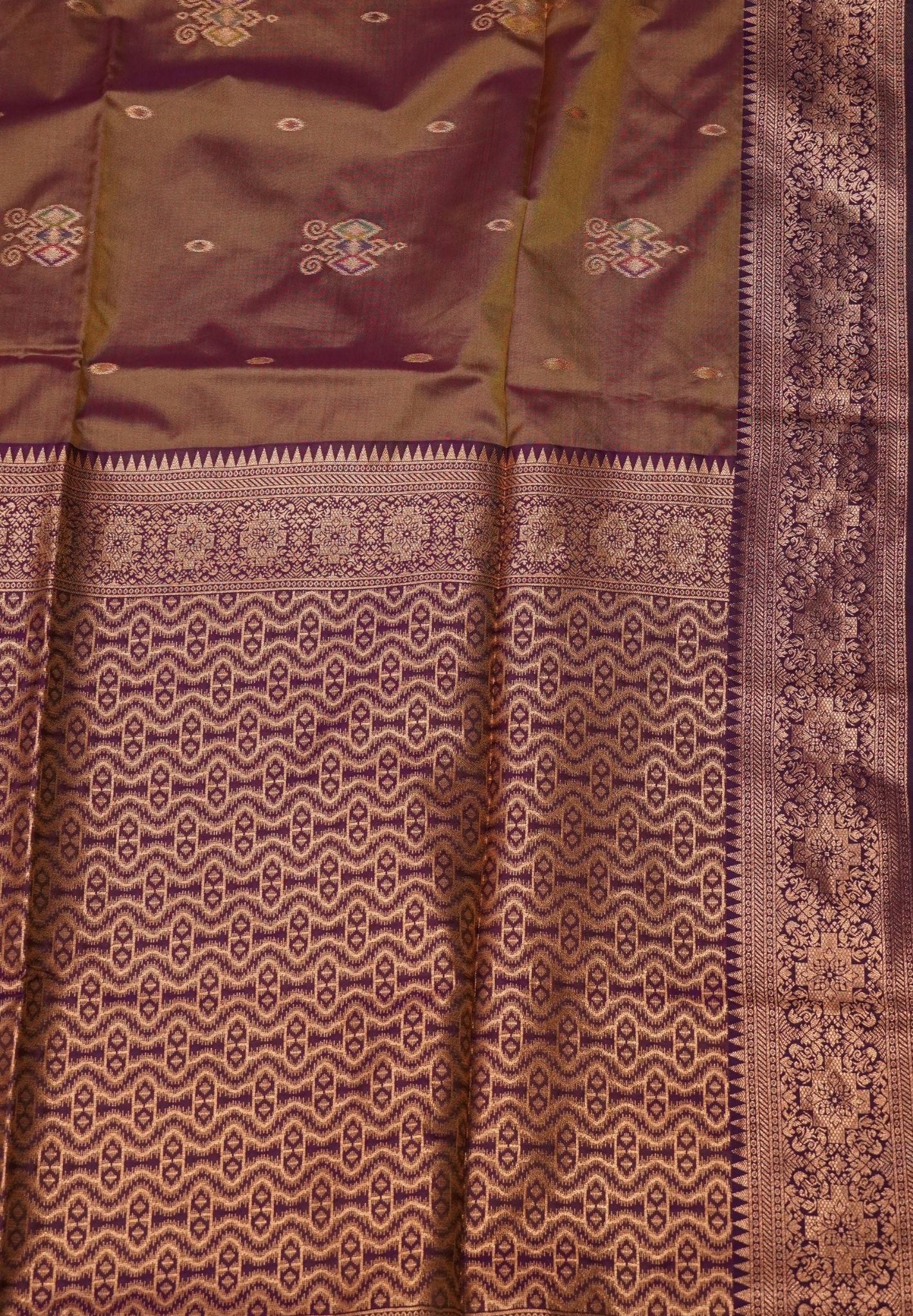 Semi Silk Saree-Golden Brown