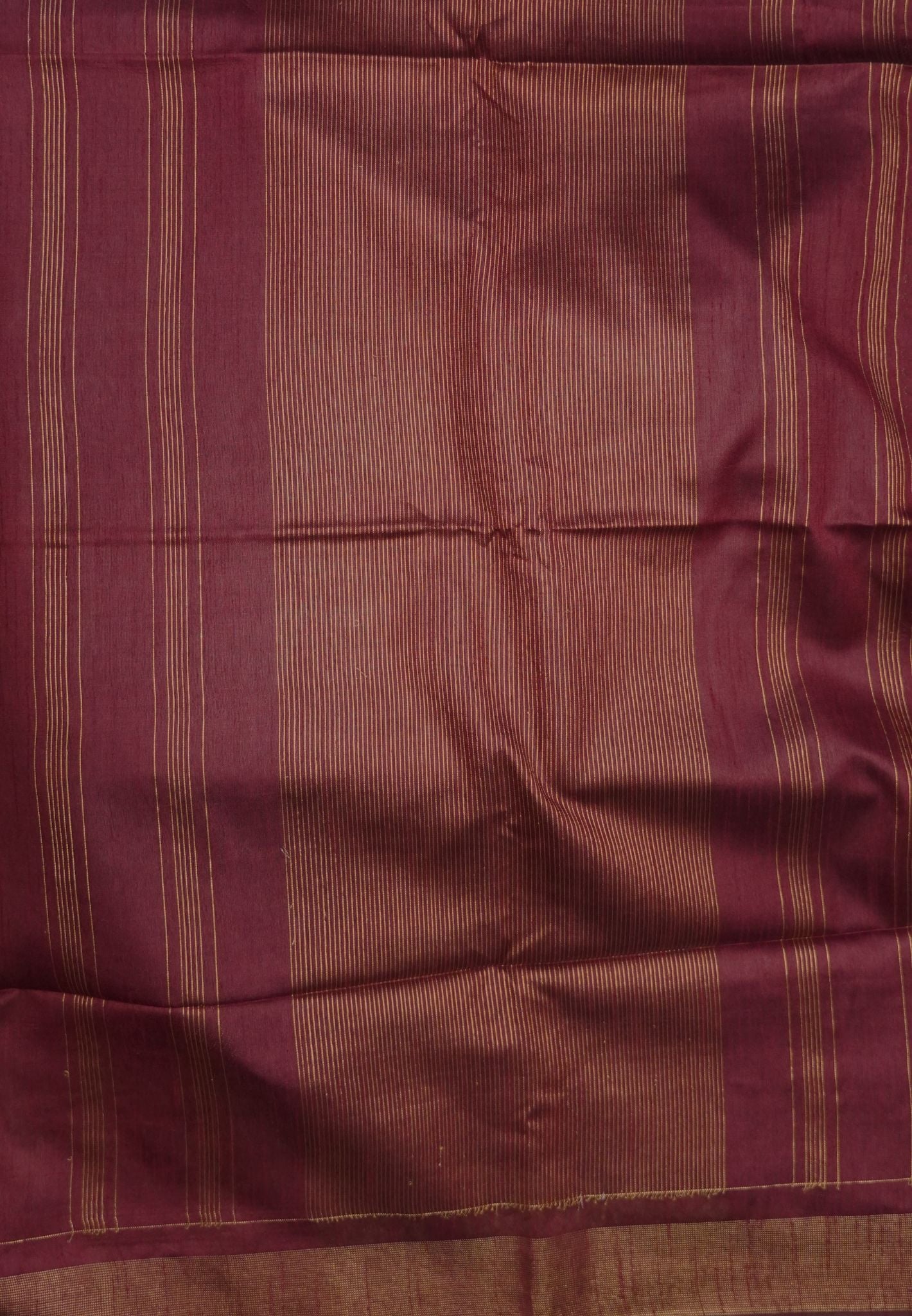 Semi Raw Silk Saree-Maroon in Checked Zari