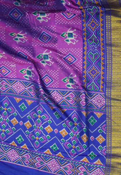 Semi Patola Saree – Purple & Blue Elegance