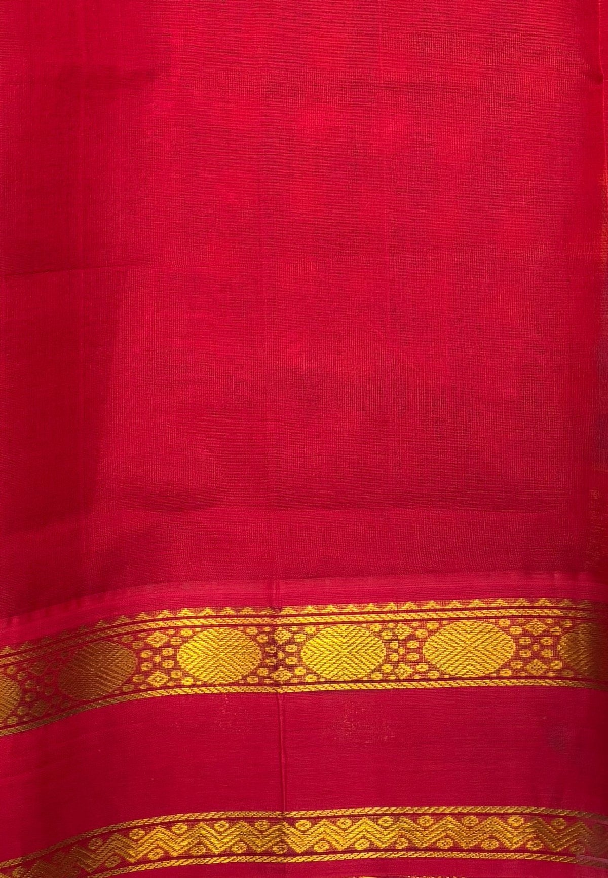 Pure Silk Cotton Saree–Ramar Green in Checked Zari with Contrast Border