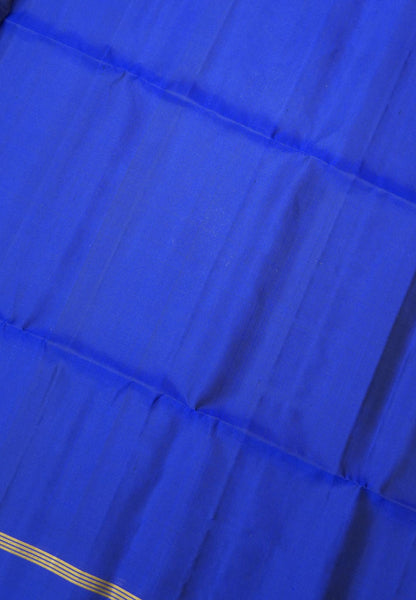 Pure Soft Silk-Royal Blue with Kolam Zari Butta