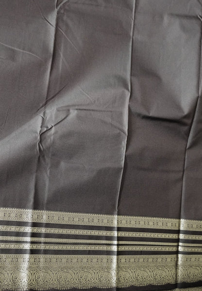 Semi Silk Saree-Off White with Contrast Zari Border