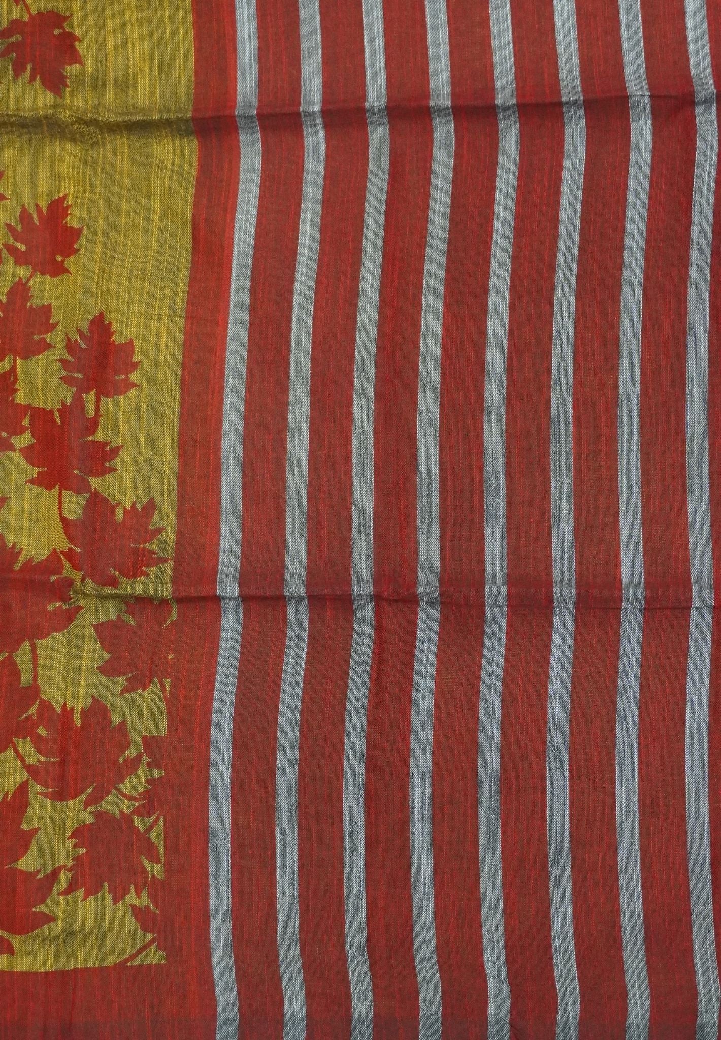 Sambalpuri Cotton Saree-Mustard